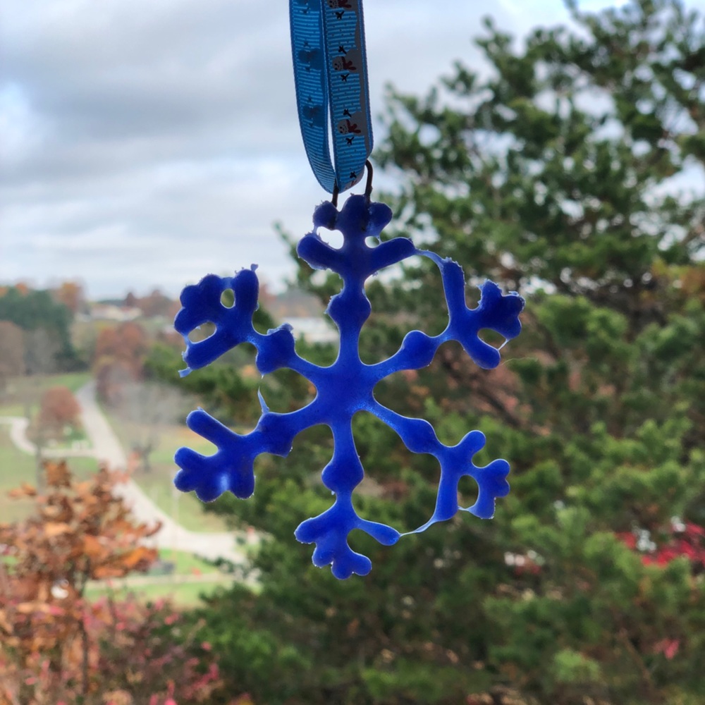 Fused glass snow flake